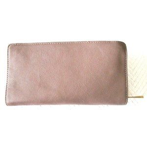 ALDO Women's Wallet Grey/Beige PU Leather with Gold Hardware - Zip Around Wallet